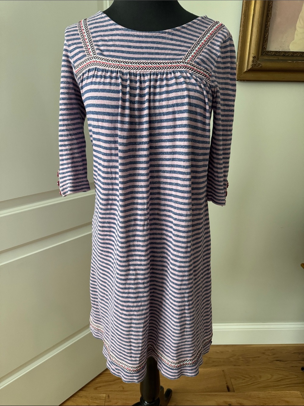 Matilda Jane Once Upon a Time Incantation purple stripe cotton dress/size 12